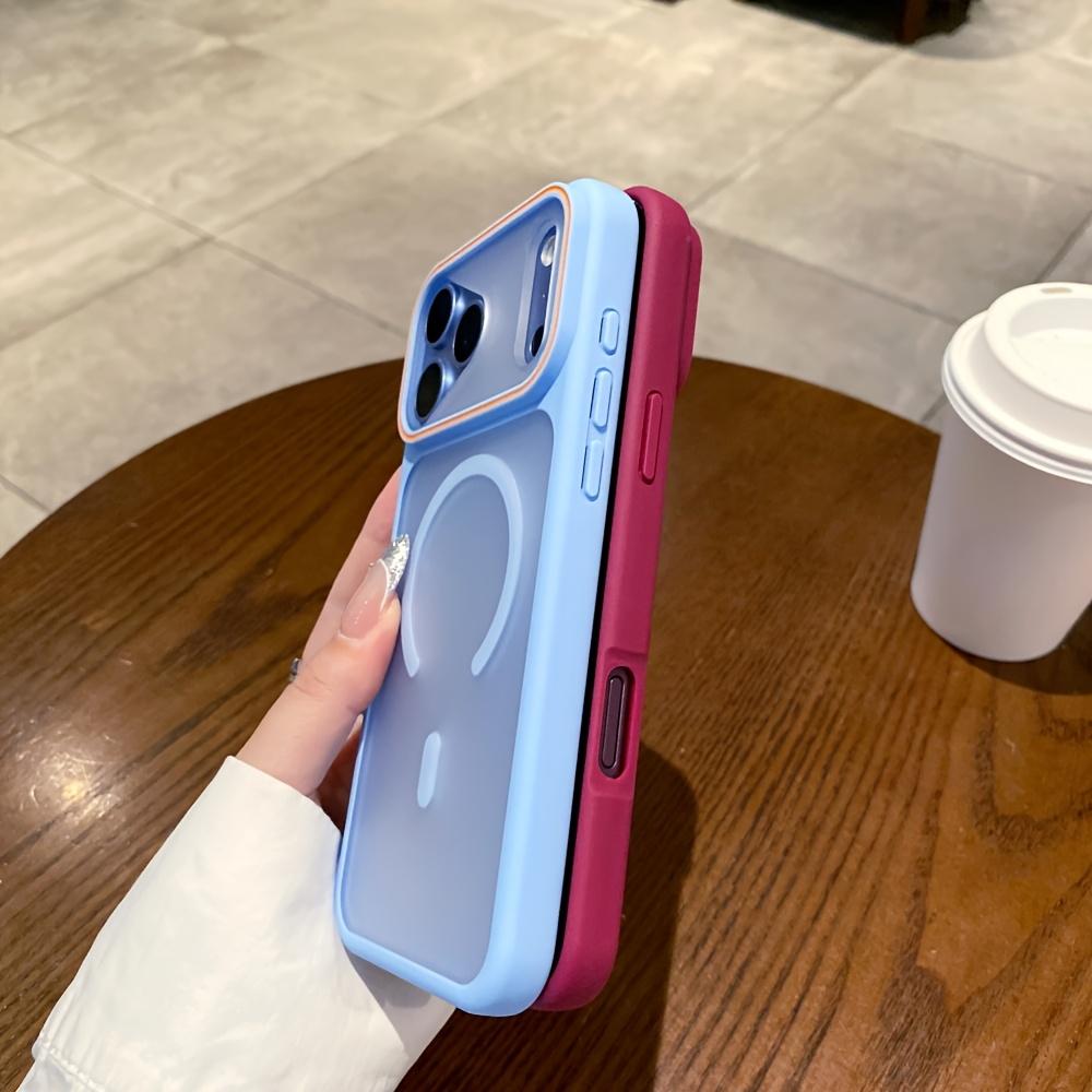 Matte Finish With Magnetic Closure Phone Case For iPhone 18 17 16 15 14 13 12 Pro Max Shockproof Minimalist Color Clashes Cover