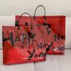 Packaging Bag New Year Red Gift Bag New Year Festive Transparent Shopping Bag Simple   Girl