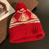 Vintage Fair Island wind wool hat women's winter thickened warm knitted hat cute ear protector cold hat