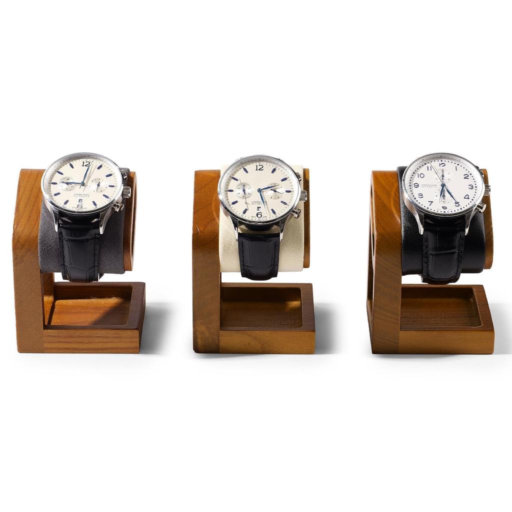 Woodten Holz-Uhr Einzelne Uhr Minimalistisch für Uhren und Ständer, Ständer, Design, Armbänder, Unisex, Schwarz/Beige