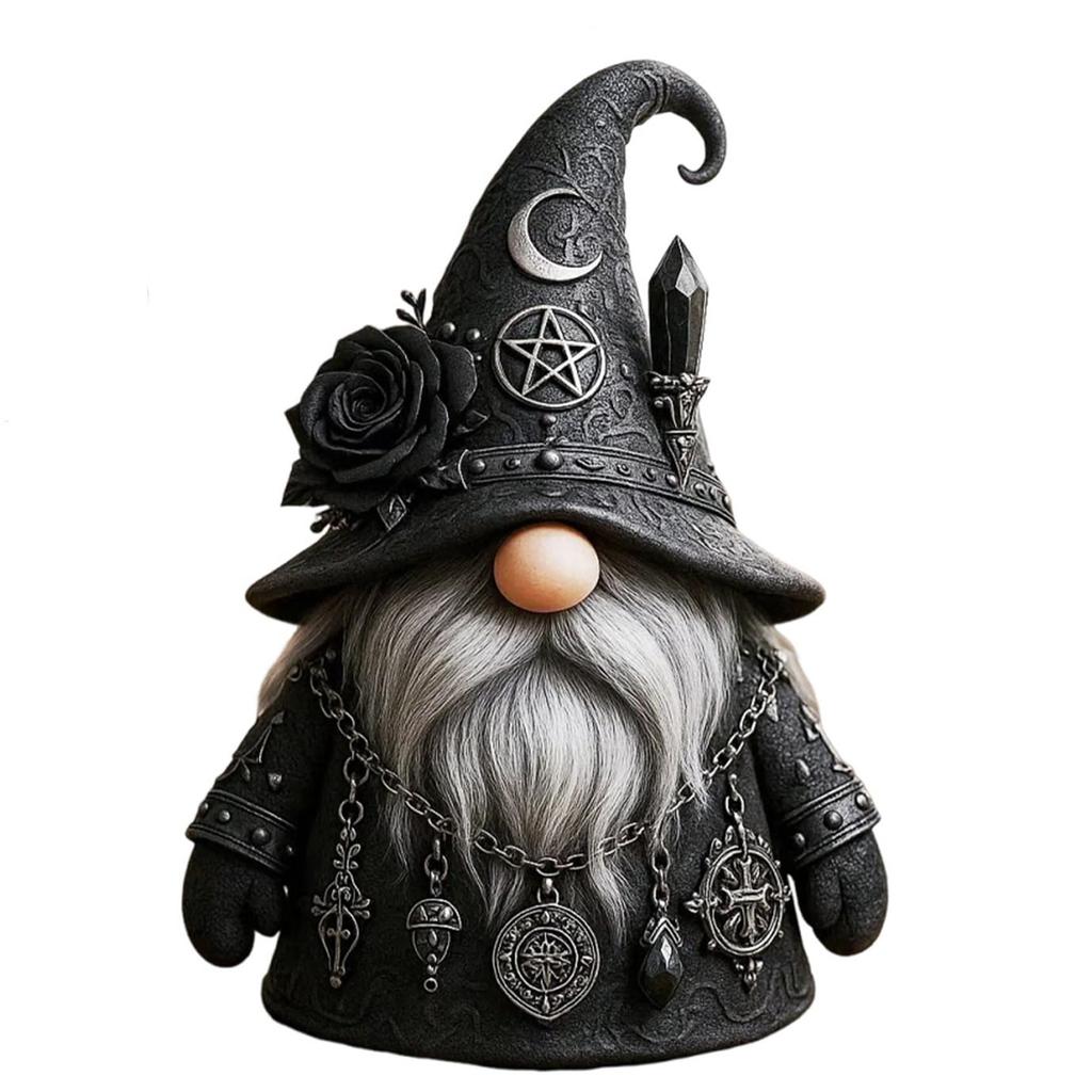 Resin Gnomes Statues Gothic Gnomes Figurines Fantasy Gnomes Figurines Sculptures Ornament for Yard,Patios,Office,Shelf
