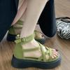 Zomer Dames Sandalen met Dikke Zool Dames Holle Open Teen Schoenen Casual Sandalen Dames Platte Romeinse Schoenen