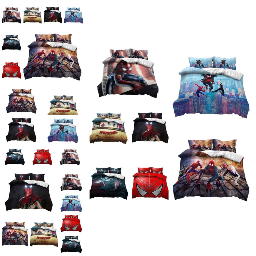 Spiderman Football Pattern Bedding Set 3-piece Bed Set For Students