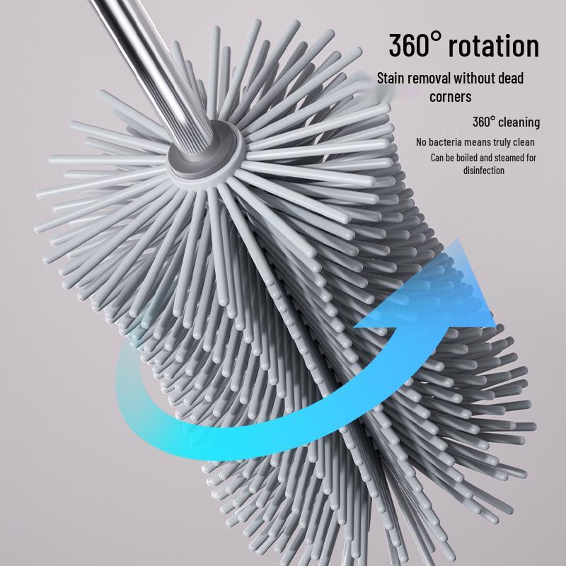 Silicone Rotating Cup & Bottle Cleaning Brush with Long Handle for Stain Removal