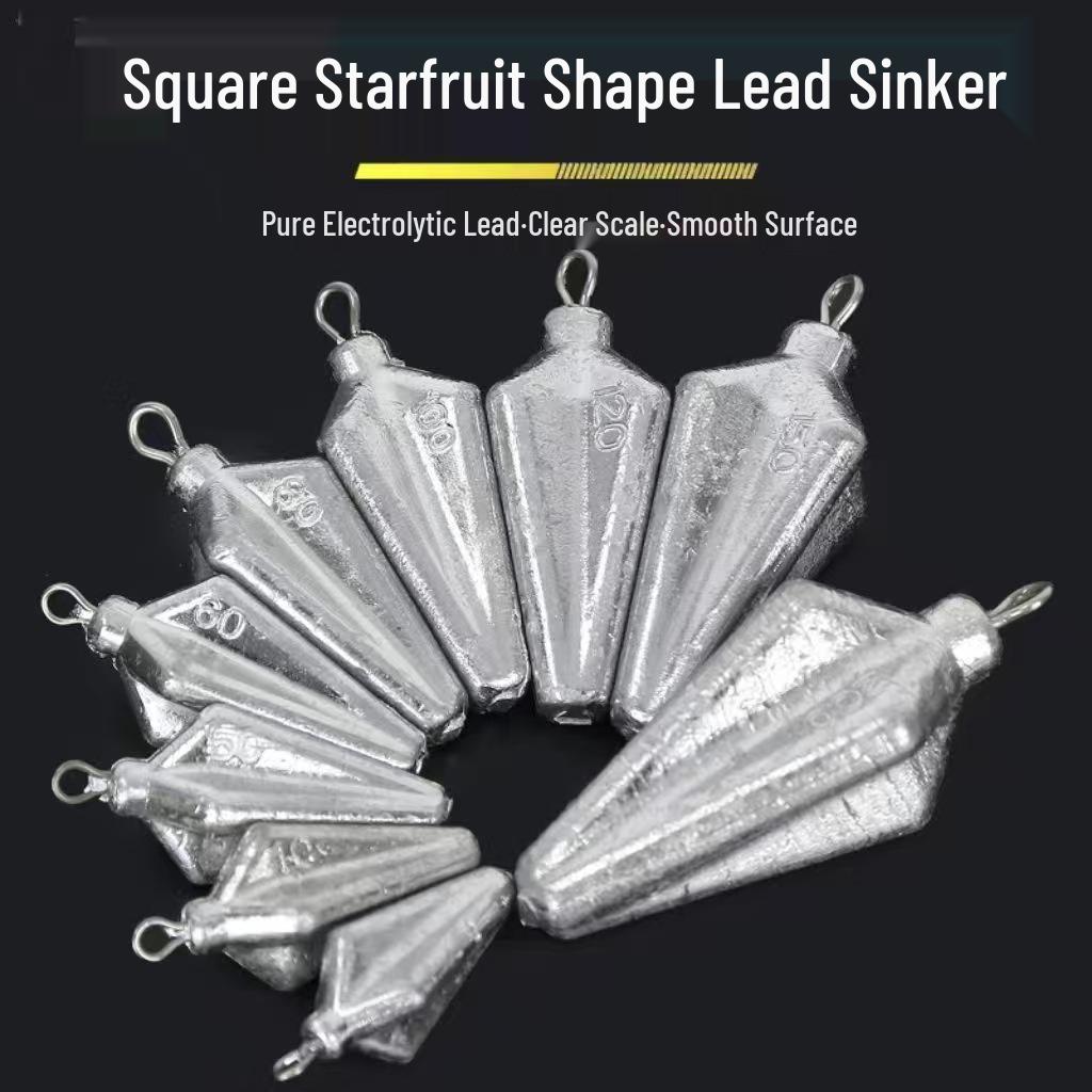Large Square Starfruit Fishing Sinker: Anti-Drift, Anti-Snag for Sea Rods and Boat Fishing