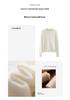 2025 Autumn/Winter Women's Cashmere Knit Top with Handmade Pearl Collar and Fluffy Fleece