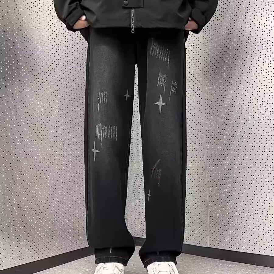 Amerikanische Retro-Blaue Jeans Herren Frühling und Herbst Gerade Locker Lässige Hosen Trendige High-Street-Hosen Neu