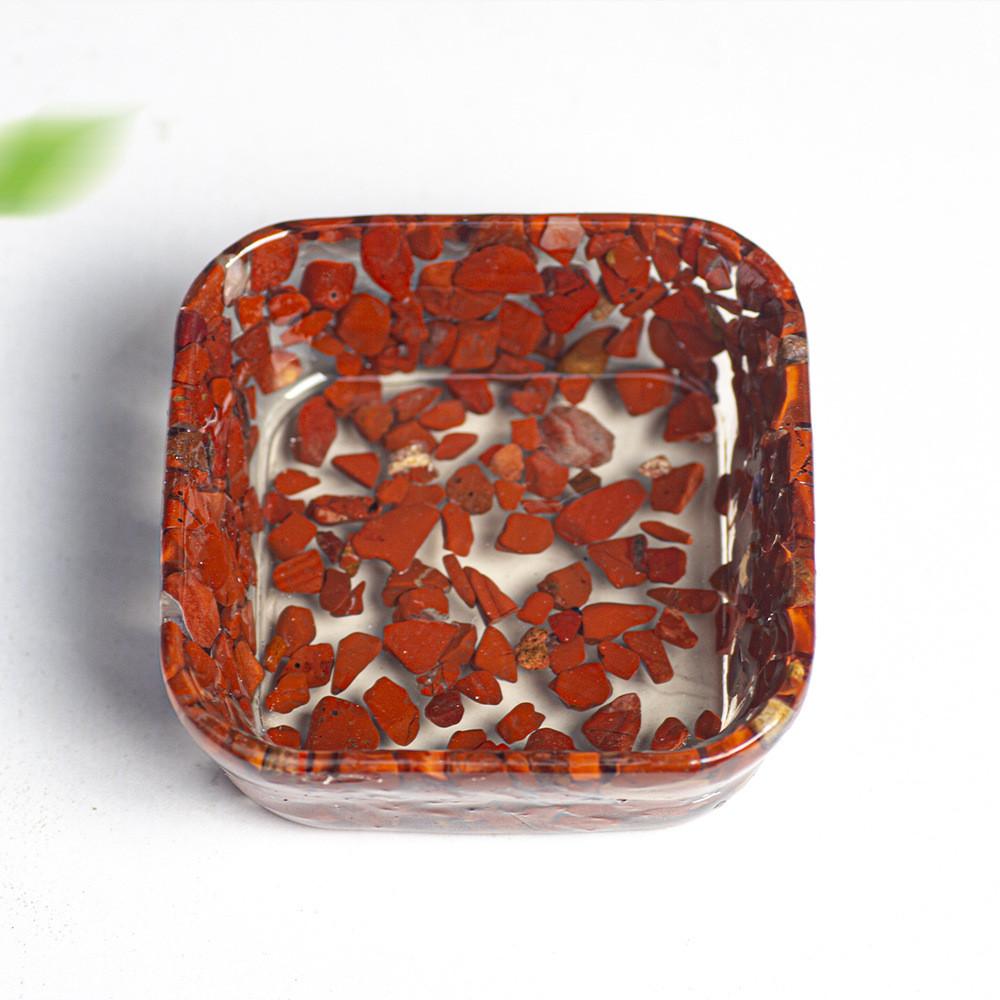 Resin Geometric Dismagnetization Bowl With Natural Crystal Fill For Modern Living Room Decor