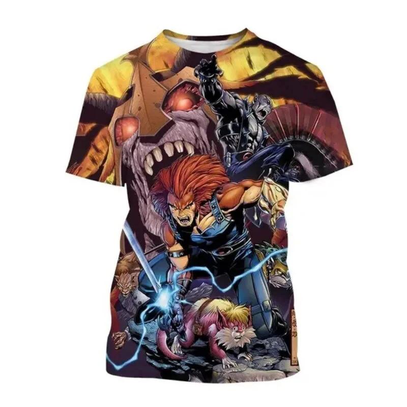 Hot Anime Thundercats 3D Print T-Shirts for Men Summer Fashion Streetwear Short Sleeve T Shirt O-Neck Tees Tops Clothing