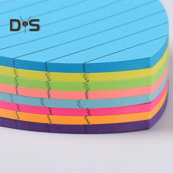 Sticky Notes Set 8 Colors Heart Square Shapes Removable Clean Smooth Writing Sticky Notes Home Office School Supplies