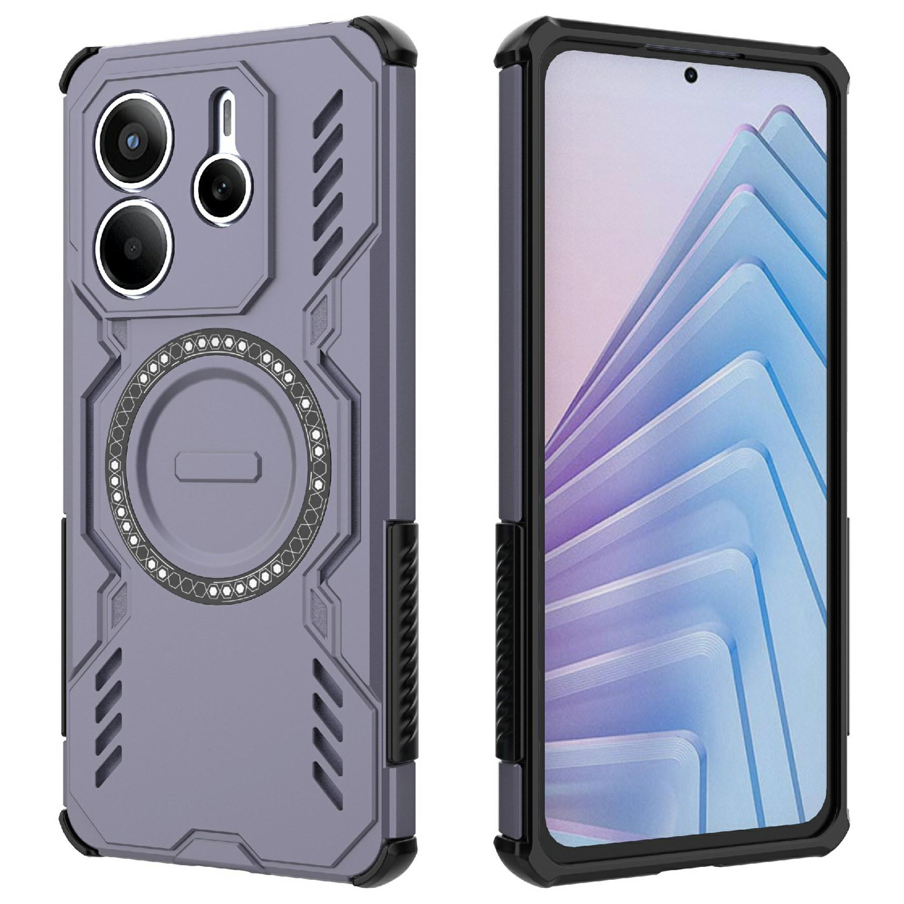 

Для Xiaomi Redmi Note 14 5G Магнітний чохол Butterfly Armor Порожнистий тепловідвід PC+TPU Чохол для телефону Purple