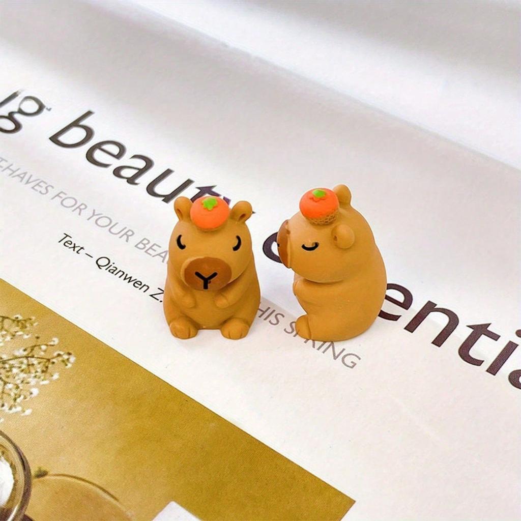 10/20/30Pcs Capybara Figurines Mini Capybara Tiny Resin Capybara Capybara Gifts Little Capybara Miniature Animal Craft Decor ,Random Color