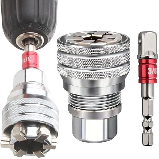 2PCS Socket Wrench Set,Multi-Function Universal Tool - Universal Maintenance Tool, 10-19mm Universal Adjustable Socket Wrench,Impact Grade 3/8"