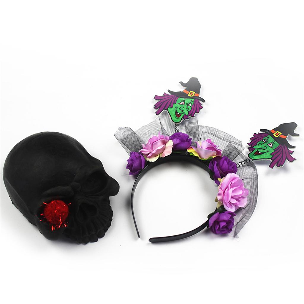 Witch Headband Children Dress Up Flower Headwear Hair Accessories for Children Witch Costume Supplies Props