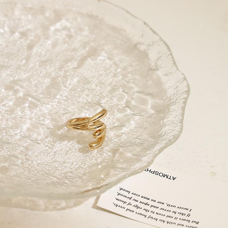 Vintage European & American Open Design Geometric Alloy Ring for Women