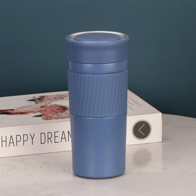Silicone Set Cup Simple Straight Cup with Tea Net Stainless Steel Business Thermos Cup