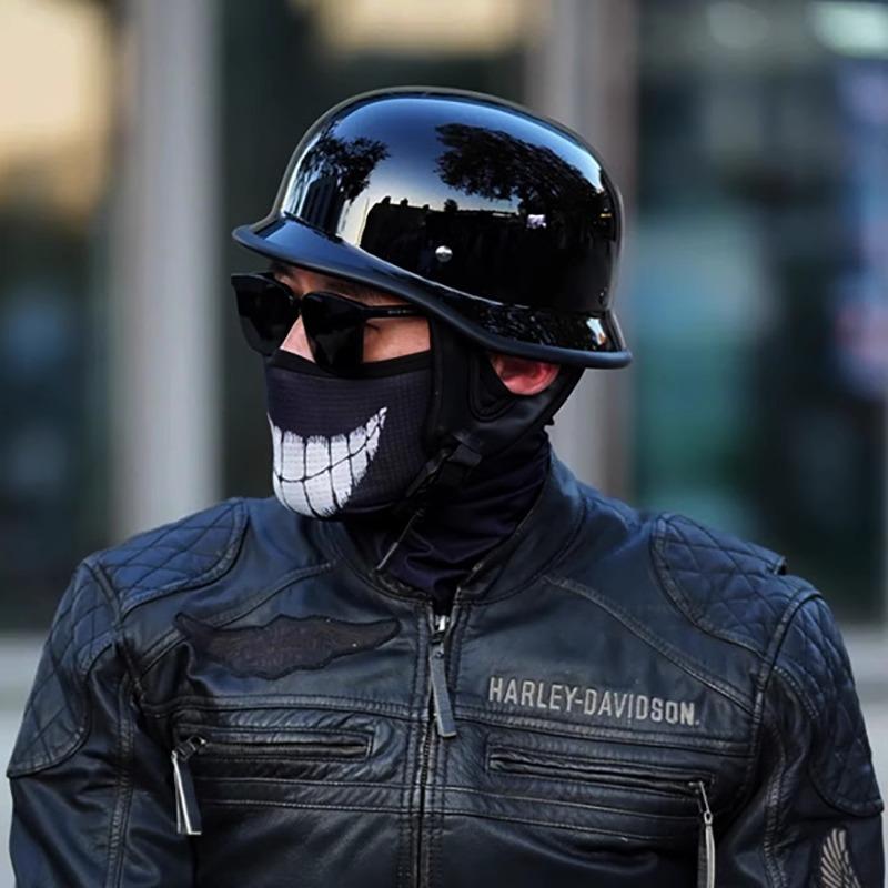 Motorcycle Helmet German Leather Style Pilot Motorcycle Open Face Retro Half Helmet Cruise Chopper Biker DOT Certification S-XXL