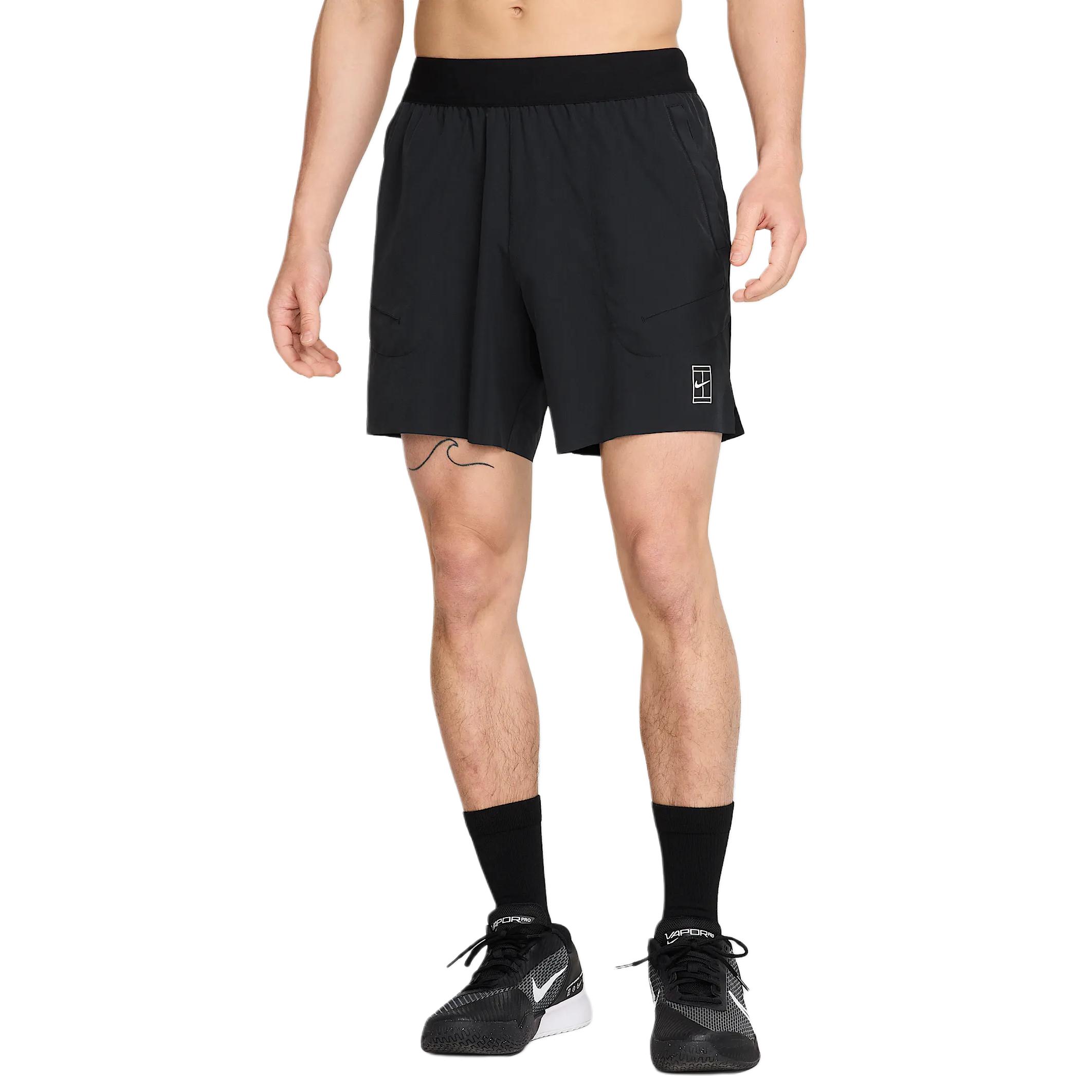 

Nike Dri-Fit Advantage Casual Simple Breathable Lace Tennis Bottoms Men bottoms Black White FZ6914-010 S