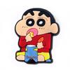 Crayon Shin-chan Funny Hole Shoe Buckles: Soft Rubber Shoe Accessories with Floral Design
