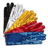 1Pair Shining Sequined Gloves Evening Party Costume Gloves Stretch Mittens Dancer Singer Stage Show Accessories