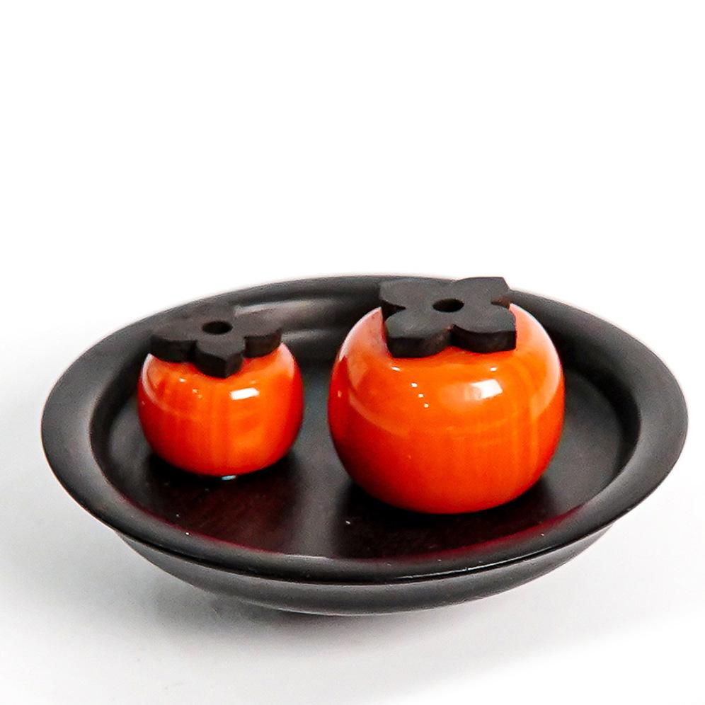 Zen Style Rosewood & Sandalwood Incense Burner Gift Set - Persimmon Ruyi Design.