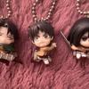 [USED] Attack on Titan Swing Levi Swing Eren Mikasa Mascot Keychain