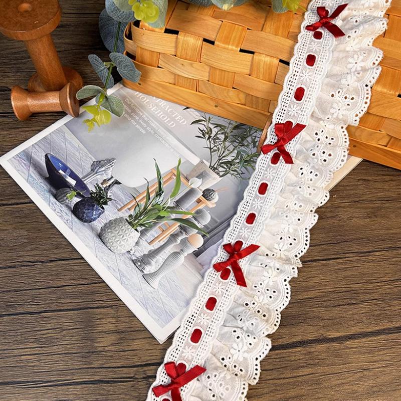 1yard Skirt Lace Accessories DIY Material Polyester Ribbon Embroidery Decorative Sewing Edges DIY Crafts 7cm Wide