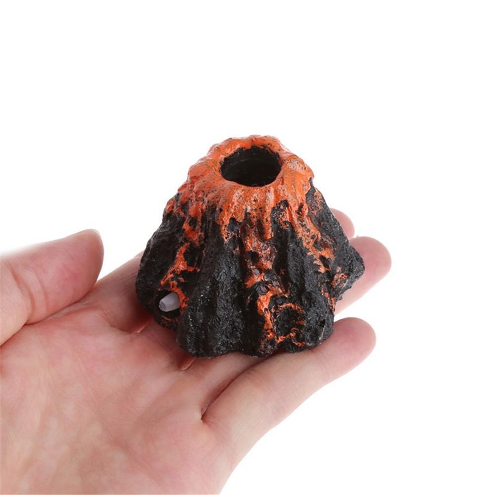 Hand-Painted Coral Stone Volcano Aquarium Ornament