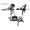 1/3Pcs Halloween Door Frame Decoration Wooden Black Broom Witch Skeleton Pumpkin Silhouette Door Corner Sign Front Door Edge Topper Sitter Ornament