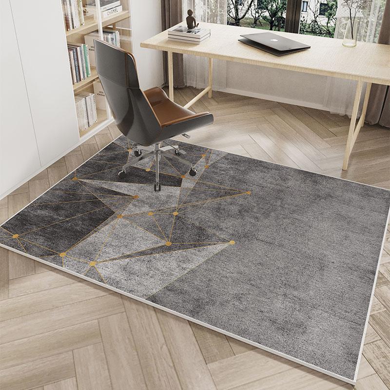 Modern Geometric Rug, Durable Non-Slip Living Room Mat, Dressing Room & Study Swivel Chair Floor Pad For Home Decor