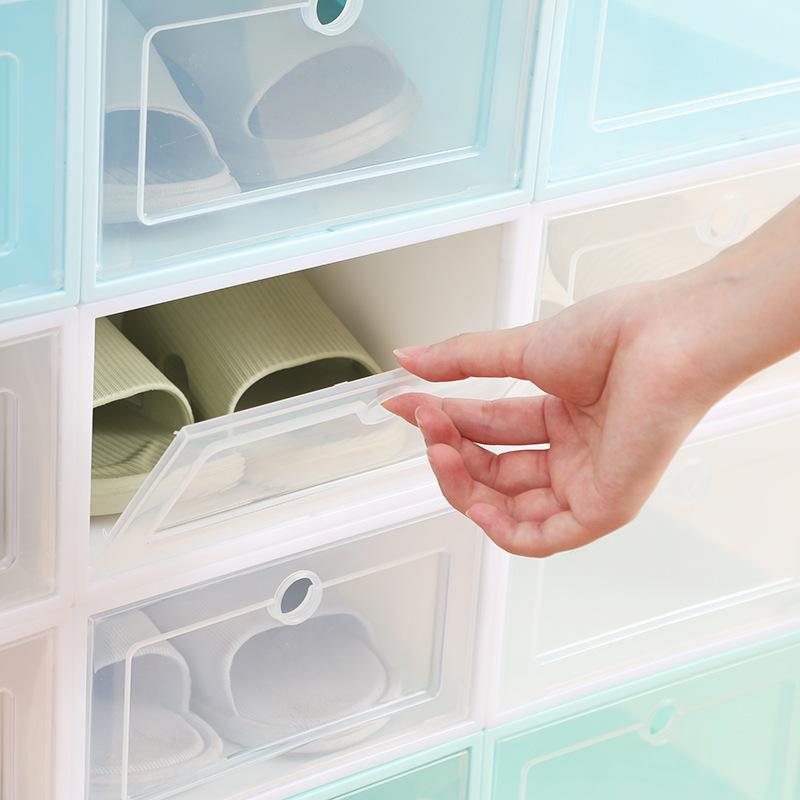 8 Pc Transparent Plastic Shoe Box, Dustproof and Moisture-proof, Home Storage, Simple Installation, Easy To Store and Move Avail