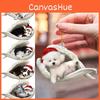 Christmas Car Pendant Decor Cartoon Angel Dog Design Acrylic Material 8*6cm/3.1*2.4in