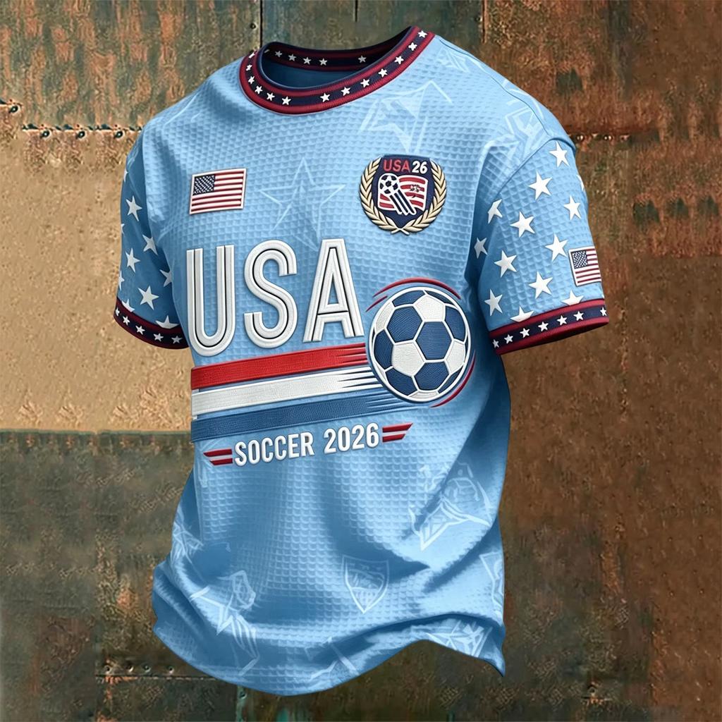 Men's Football Neck Printed Top for Casual and Day Wear