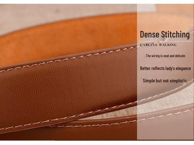 Women's Pin Buckle Leather Belt - New, Stylish & Versatile Korean Casual Cowhide Design