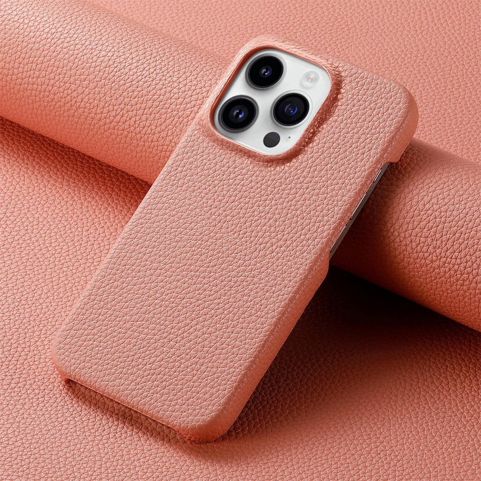 

Lychee Texture Leather Phone Case for IPhone 16 Pro Max 15 Plus 14 13 Mini 12 11 XS MAX XR Bulit-in Fleece Lining Back Shell iPhone 15 Pro Max