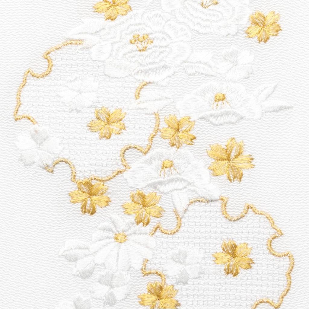 embroidery with gold thread for floral for women [KYOETSU] Half-collar long-sleeved kimono, pattern, (176)