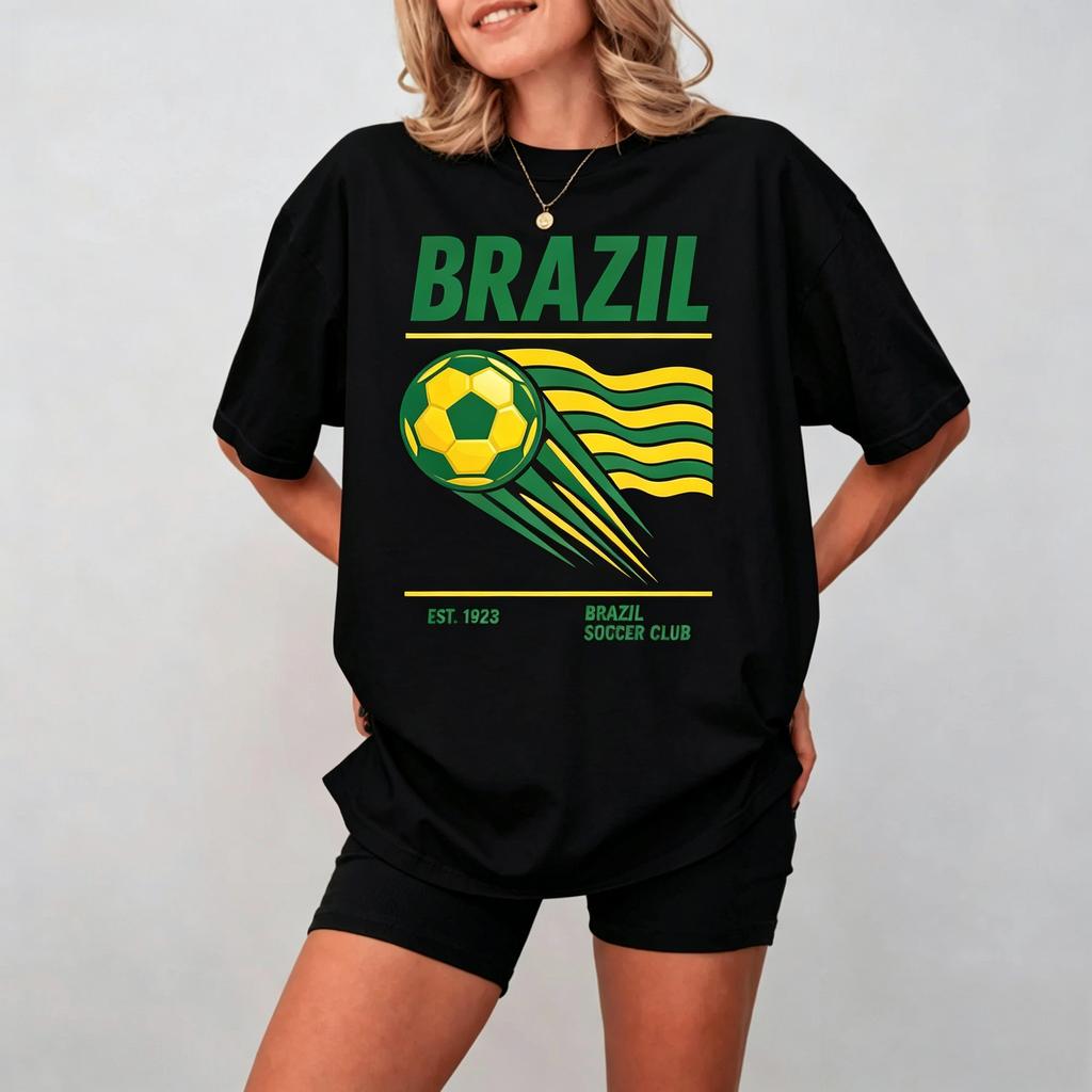 Brasil Soccer 2026 Fan Tshirt Unisex Unisex Summer Cotton Clothing Vintage Fashion Round Neck Short Sleeved Tee Streetwear Unisex