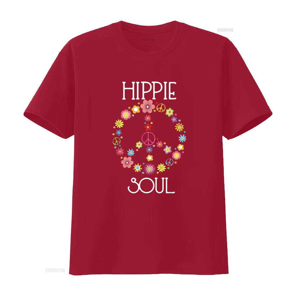 Mens Hippie Soul Flower Power Peace Sign Gypsy 60s 70s T Shirt Black vintage Washed streetwear designer clothes Breathable