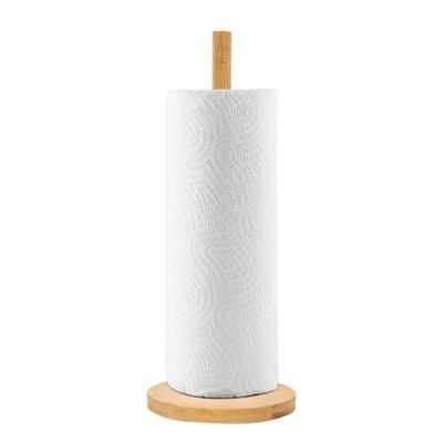 1PCS Wood Paper Towel Holder Kitchen Roll Paper Towel Holder Bathroom Tissue Vertical Stand Anti-Skid Base Storage