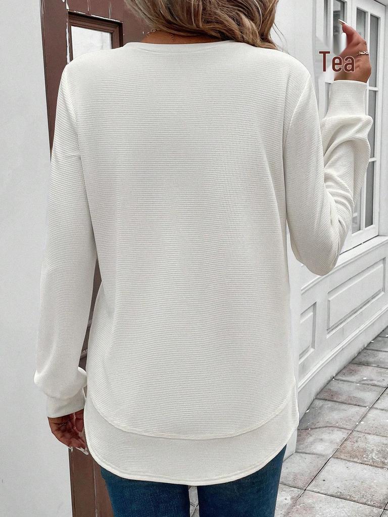 2025 Autumn/Winter Women's Loose Fit Solid Color Long Sleeve Round Neck Hoodie