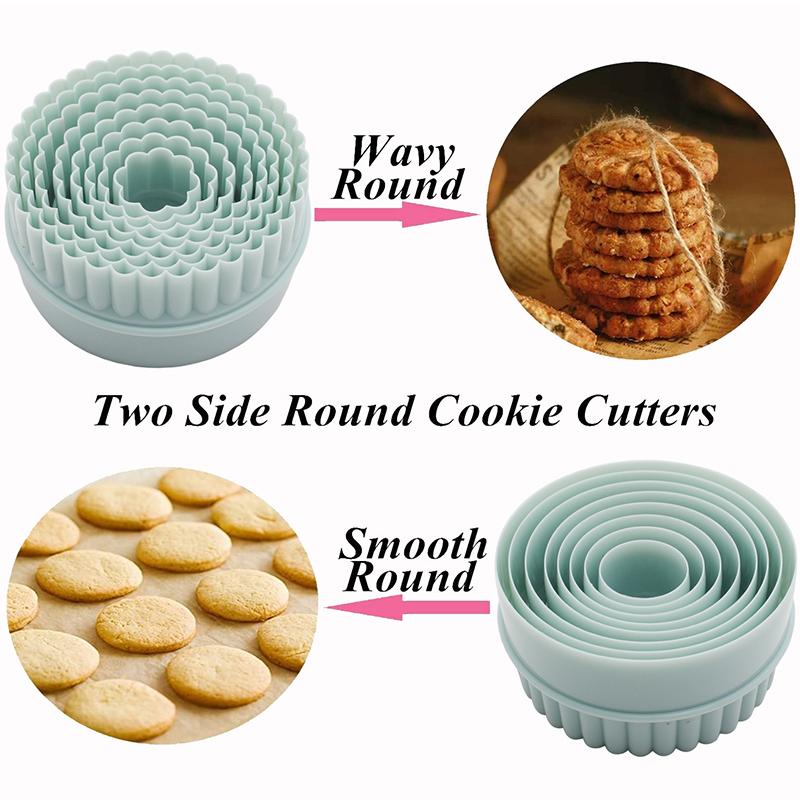 8pcs Round Cookie Moulds Food-grade Plastic Biscuit Cutters Dumpling Skin Mold DIY Baking Tool Kitchen Supply for Desserts