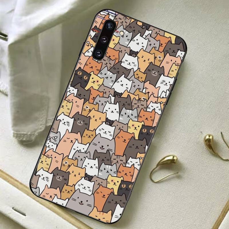 Japanese Cat Phone Case For Samsung A 13 21 30 31 32 51 52 53 70 for Huawei Honor 50 60 70 for OPPO Vivo