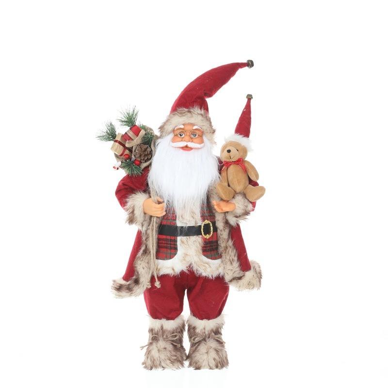 25 New Christmas Decorations Santa Claus Doll Carrying Bear Plush Doll Ornament Christmas Crafts