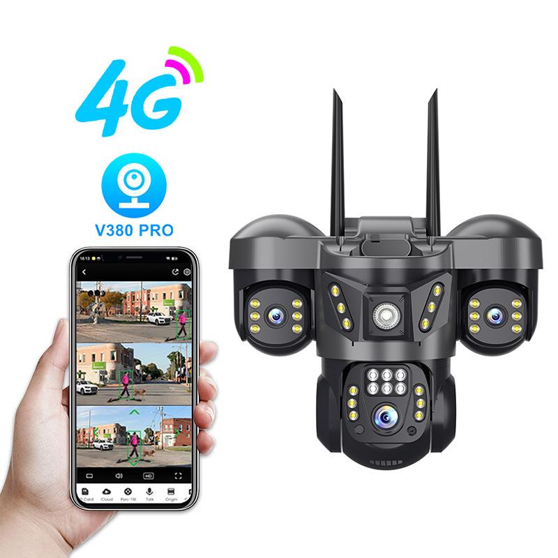 Three-Screen Surveillance Home Camera Real Three-Eye Ball Grabbing Full-Color Night Vision Intelligent Surveillance Camera New Product