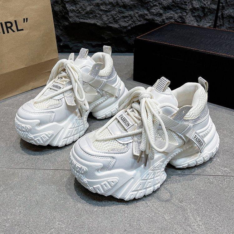 

[Youshilai] Retro platform dad shoes women s 2025 spring new mesh breathable heightening sneakers 35