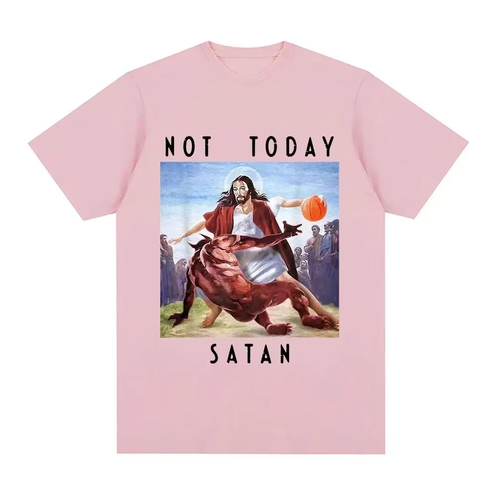 Not Today Satan Jesus Vs Satan In T Shirt Harajuku Casual T-shirt Men's Women's Fashion T Shirts Streetwear