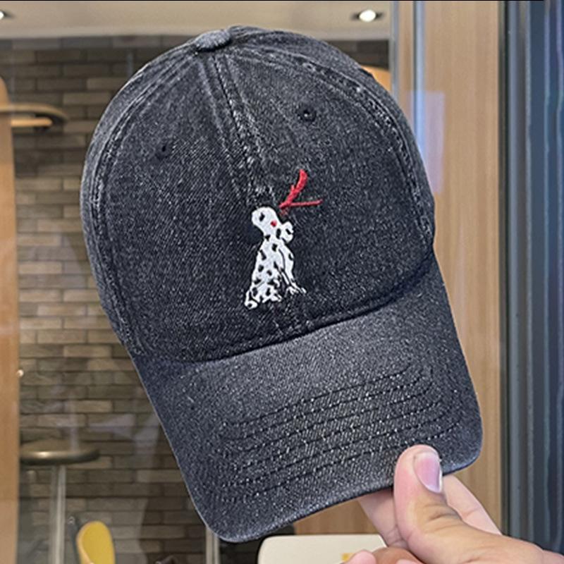 

Spring and summer new cute cartoon puppy pattern cowboy baseball hat enlarged and widened sunshade cap tide (54-58Cm) Adjustable чёрный