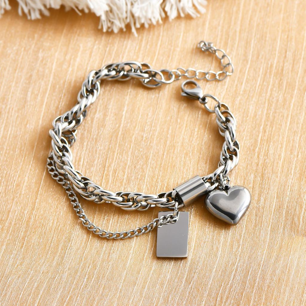 European and American new stainless steel Cuban chain oil pressure love bracelet