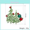 Christmas Tree Brooch With Crystal Waterdrop For Holiday Gift And Fashion Accessory