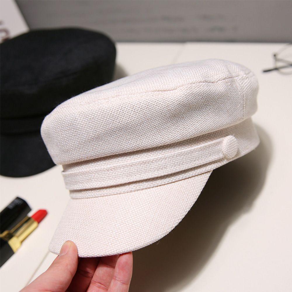 Ladies Cotton Linen Autumn Summer Navy Hats Berets Octagonal Cap Flat Cap